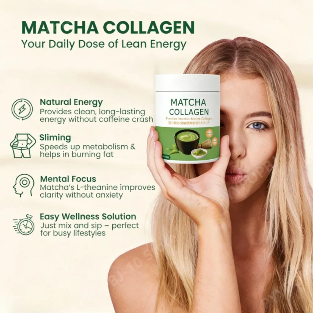 Organic Matcha Collagen Powder | Daily Support for Energy, Skin & Joints | Natural Wellness Blend
