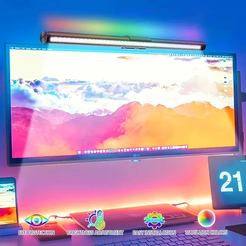 RGB Monitor Light Bar, Transform Your Desk, Your Way | 20+ Lighting Modes