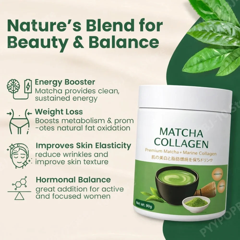 Organic Matcha Collagen Powder | Daily Support for Energy, Skin & Joints | Natural Wellness Blend